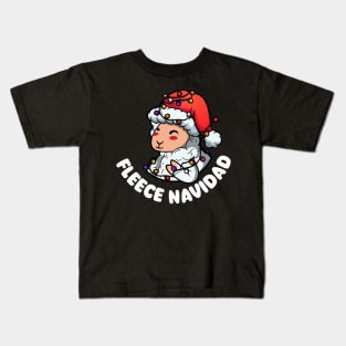 Fleece Navidad Funny Christmas (on dark colors) Kids T-Shirt